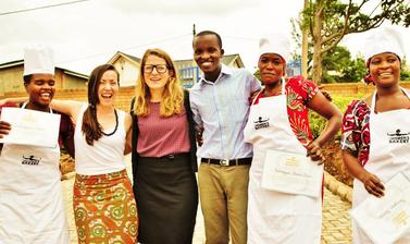 Julie with the first The Women’s Bakery group in Rwanda